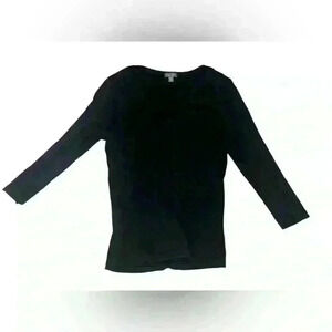 Anthropologie Lilla P Long Sleeve Size M V-neck Minimalist Monochrome Normcore